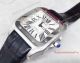 2017 Copy Cartier Santos 100 SS White Dial Black Leather Band 36mm Watch (6)_th.jpg